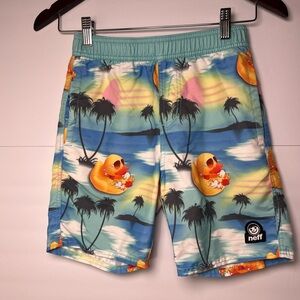 Neff Holiday Duck Hot Tub Men’s Swim Trunks Shorts Small